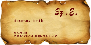 Szenes Erik névjegykártya