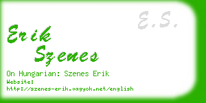 erik szenes business card